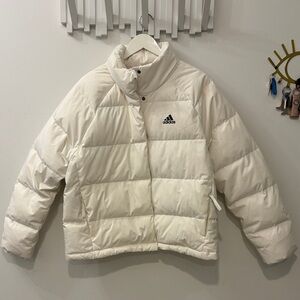 Adidas White Puffer Jacket